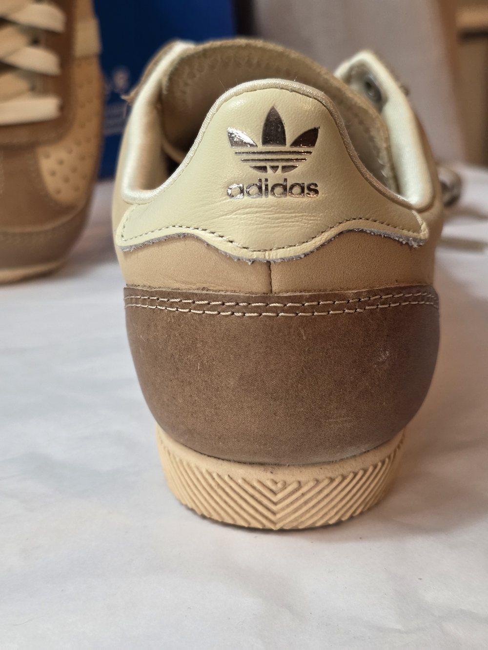 adidas Japan Women's Beige Tan and Metallic Silver Leather Sneakers - Picture 6 of 10